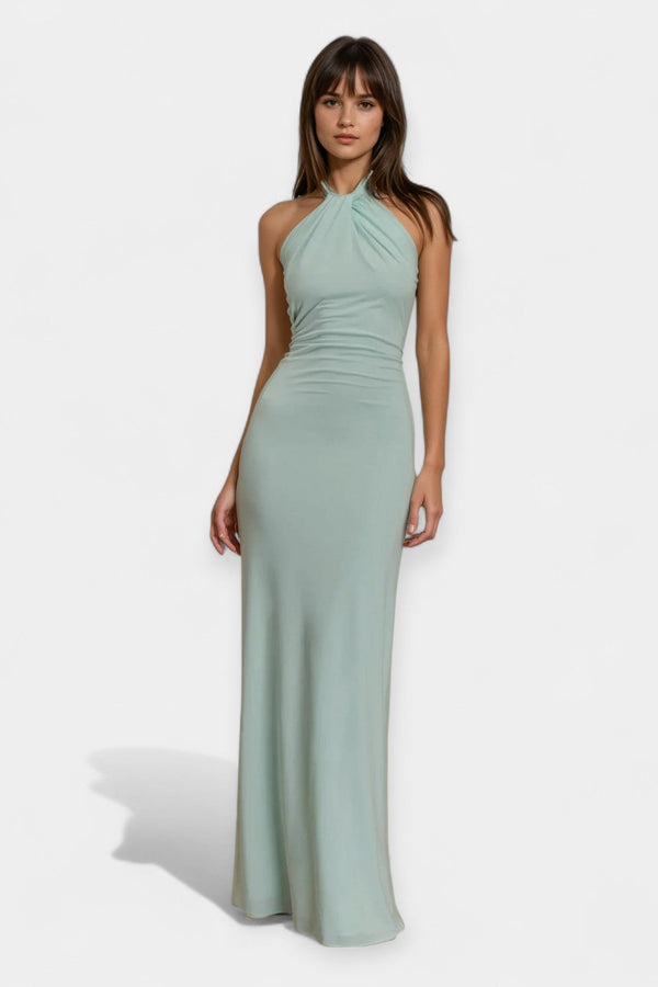 Vestito Maxi con Fiocco al Collo