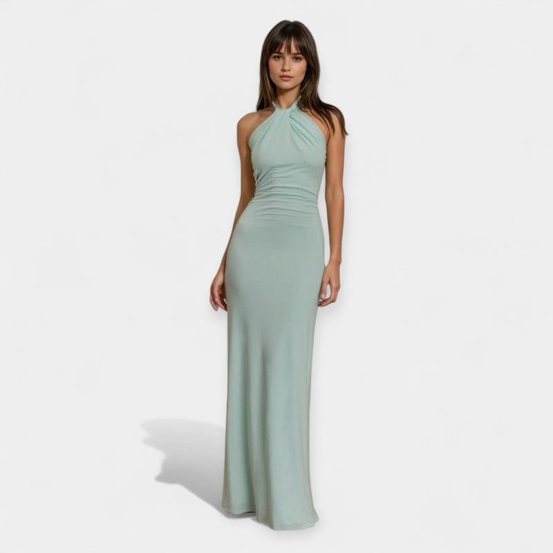 Vestito Maxi con Fiocco al Collo
