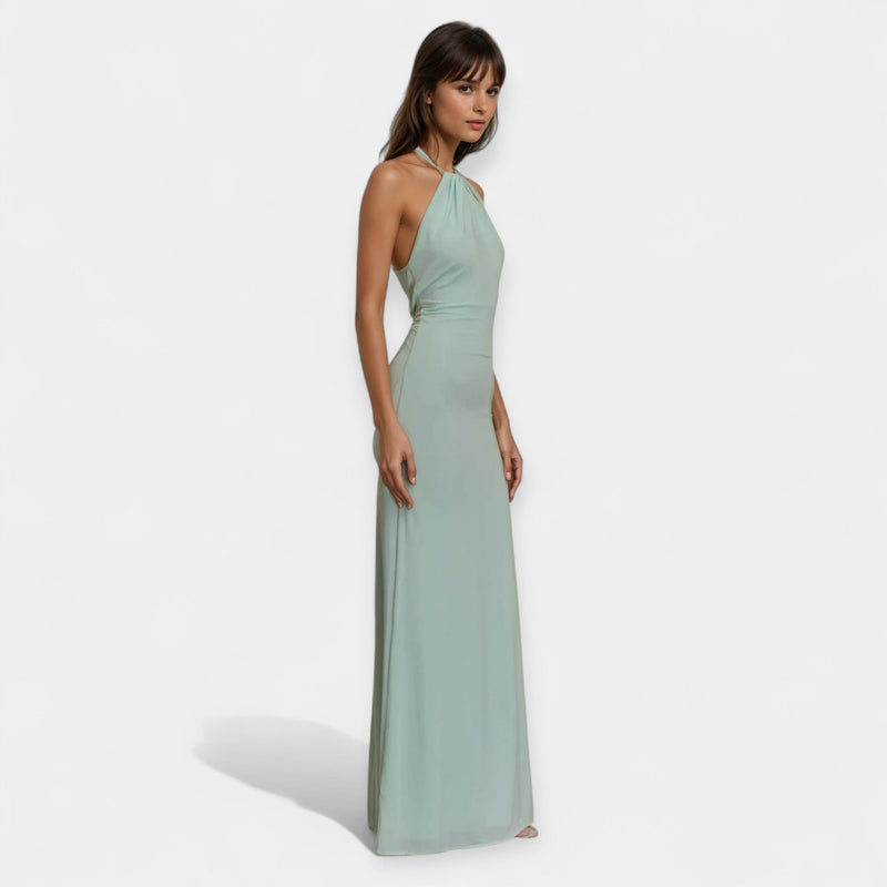 Vestito Maxi con Fiocco al Collo