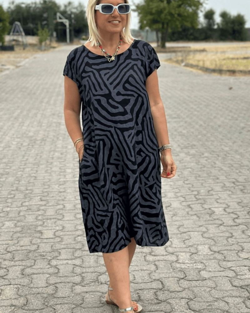 Despoina | Vestito estivo con scollo rotondo e bellissimo design