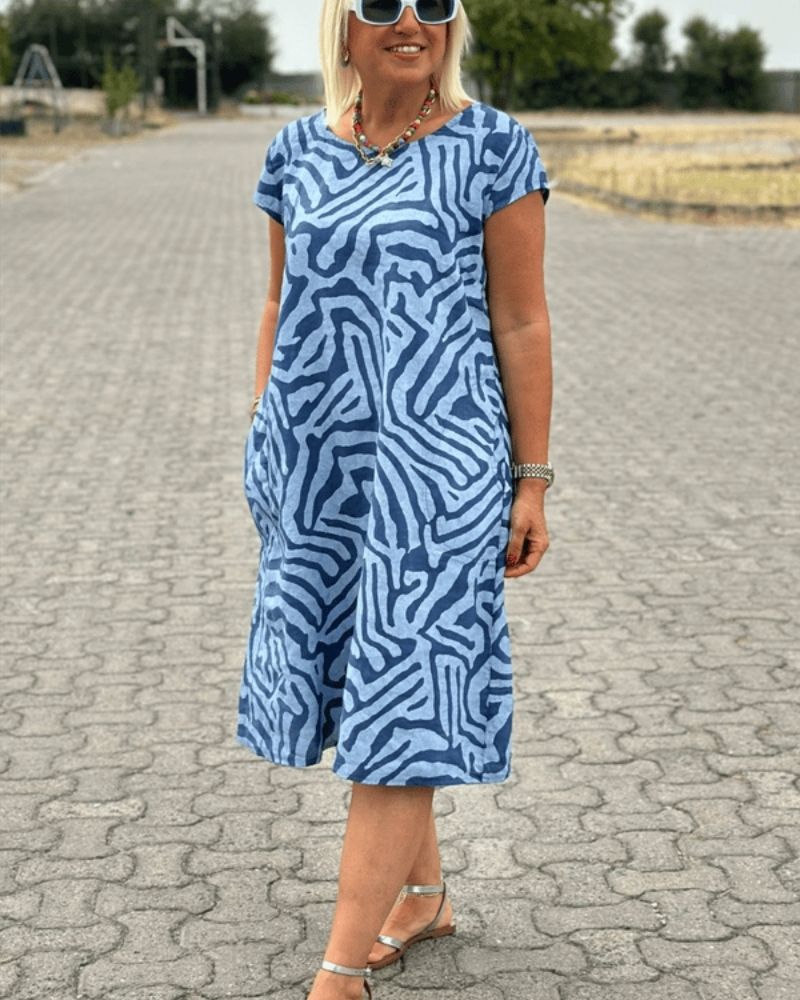 Despoina | Vestito estivo con scollo rotondo e bellissimo design