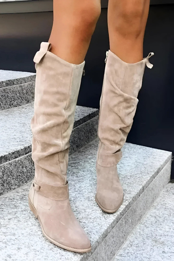 Reverie - Eleganti stivali al ginocchio in pelle scamosciata