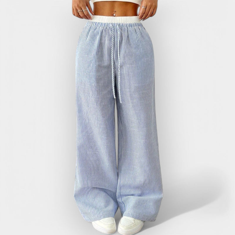 Pantaloni larghi a righe