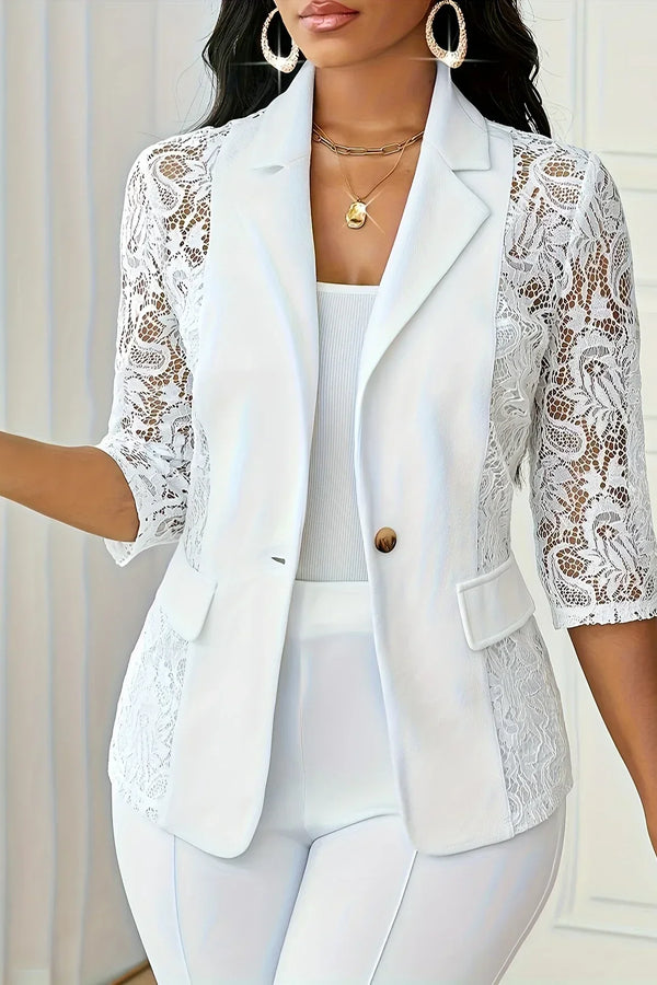 Layla™ - Blazer in pizzo a contrasto
