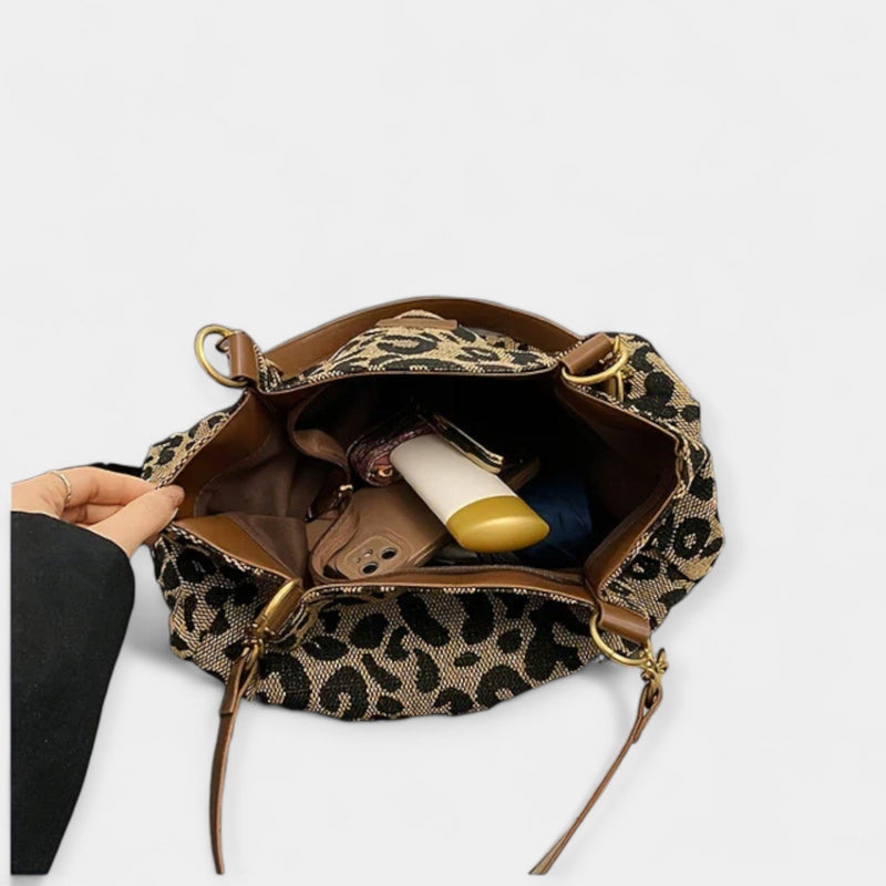 Borsa a tracolla con stampa animalier