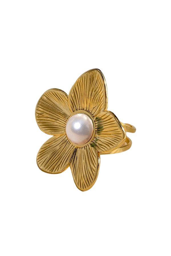 Anello regolabile con fiore Thalia