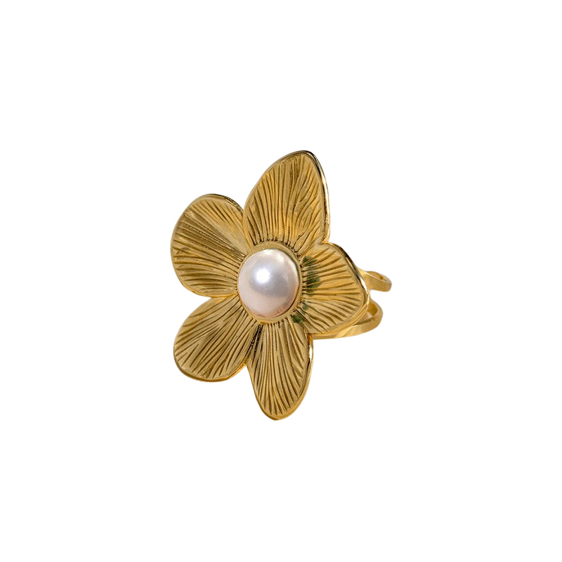 Anello regolabile con fiore Thalia