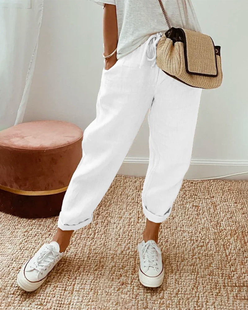 Ely | Pantaloni in lino anti-sudore di lusso
