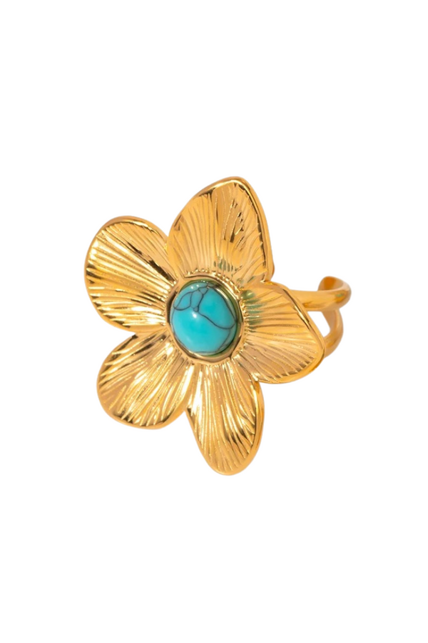 Anello regolabile a fiore di dalia