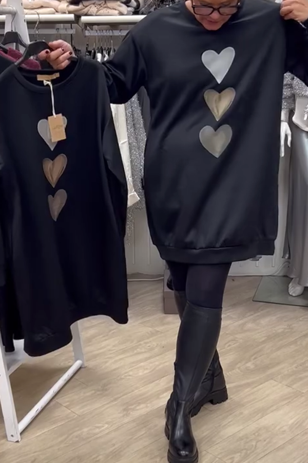 Flossy | Felpa a maniche lunghe con stampa a cuore 