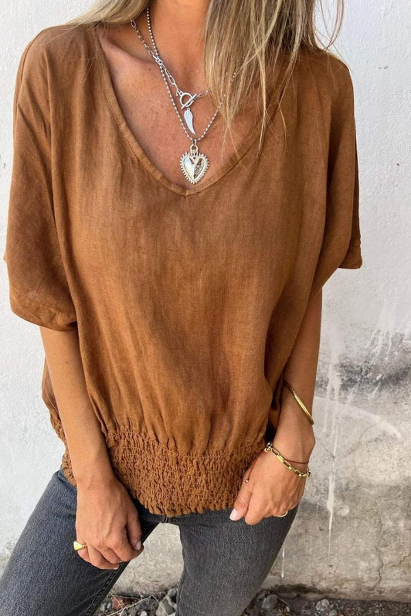 LENNOX – T-SHIRT CON SCOLLO A V TAGLIO STRETTO 