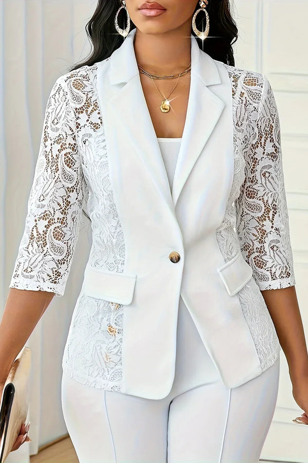 Layla™ - Blazer in pizzo a contrasto