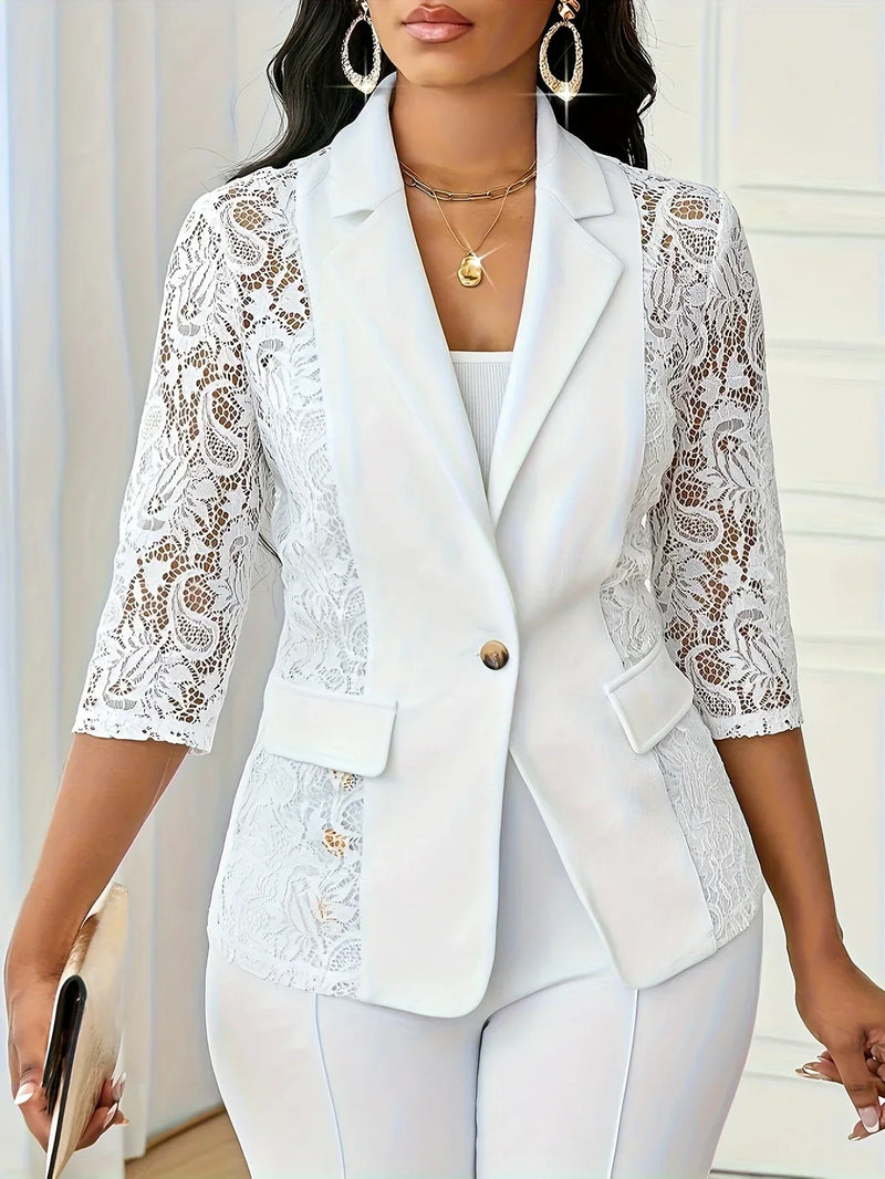 Layla™ - Blazer in pizzo a contrasto