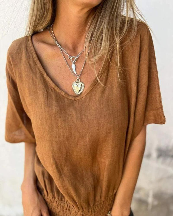 LENNOX – T-SHIRT CON SCOLLO A V TAGLIO STRETTO 