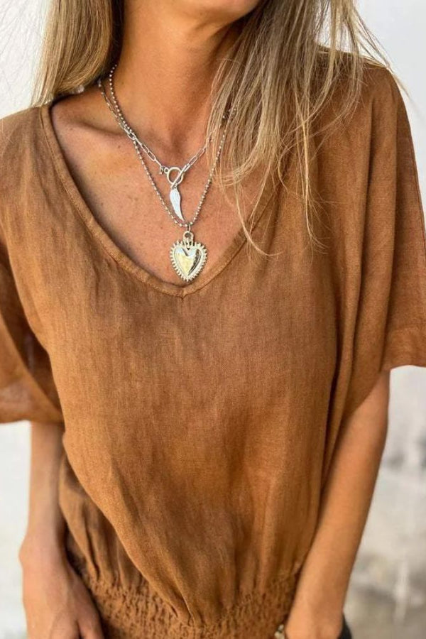 LENNOX – T-SHIRT CON SCOLLO A V TAGLIO STRETTO 