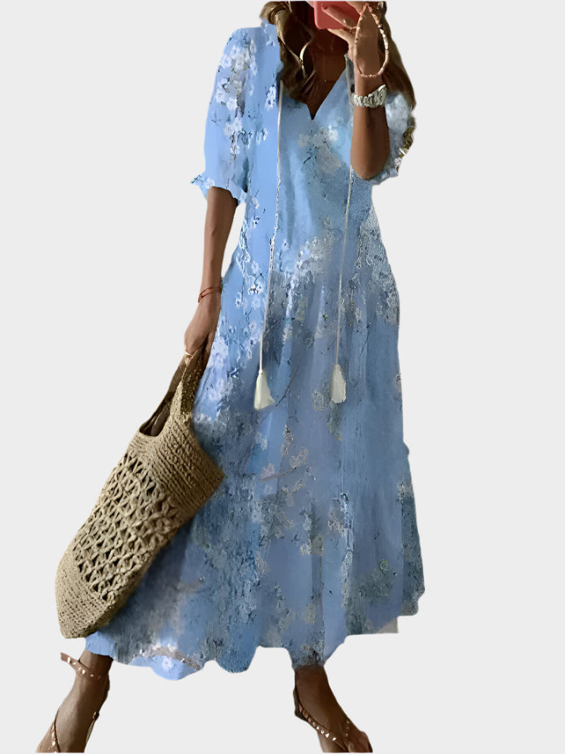 Abito vintage con scollo a V
