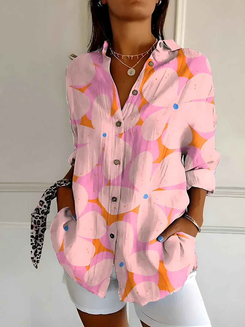 Viviana | Blusa a onde floreali