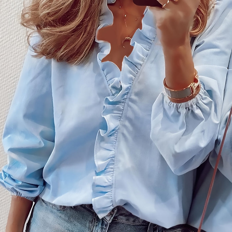 Cordelia | Blusa con scollo a V e volant