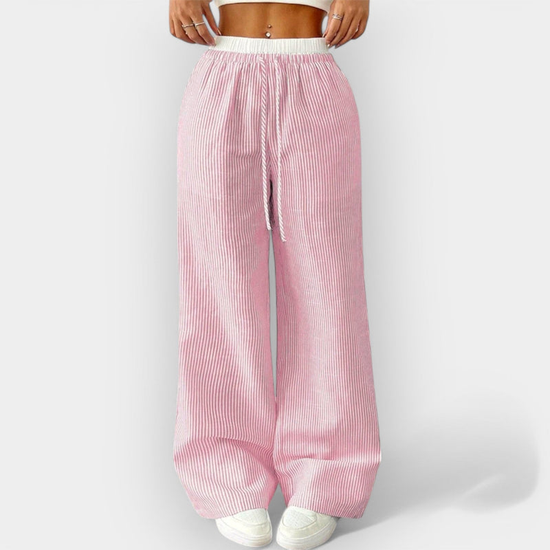 Pantaloni larghi a righe