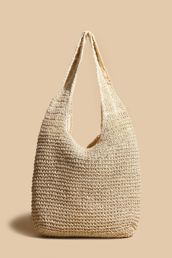 Valeria - Elegante borsa a tracolla in paglia intrecciata in rattan 