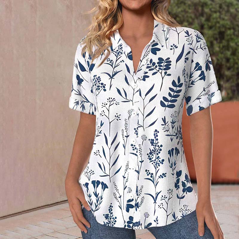 Ginette | Blusa casual con stampa a foglie
