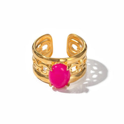 Anello in pietra fucsia