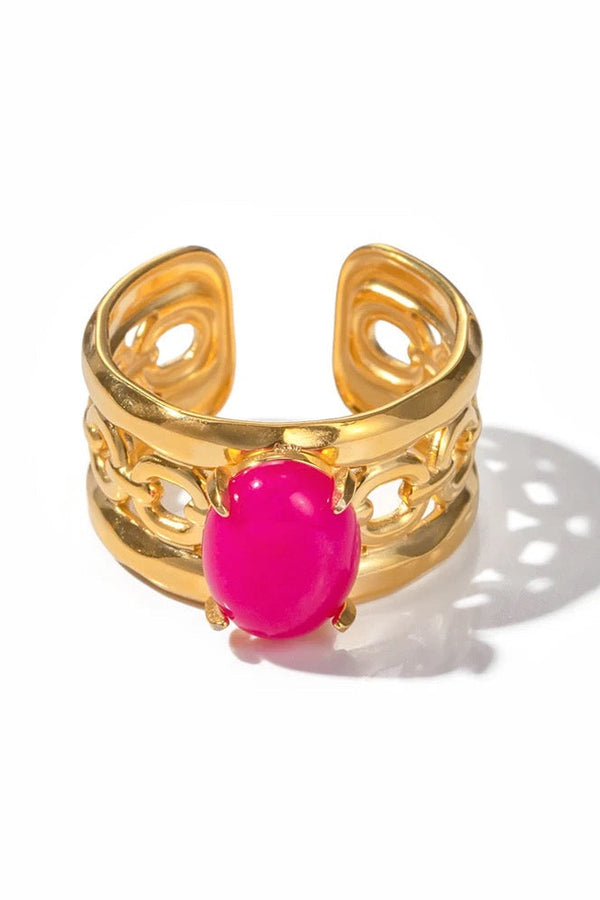 Anello in pietra fucsia