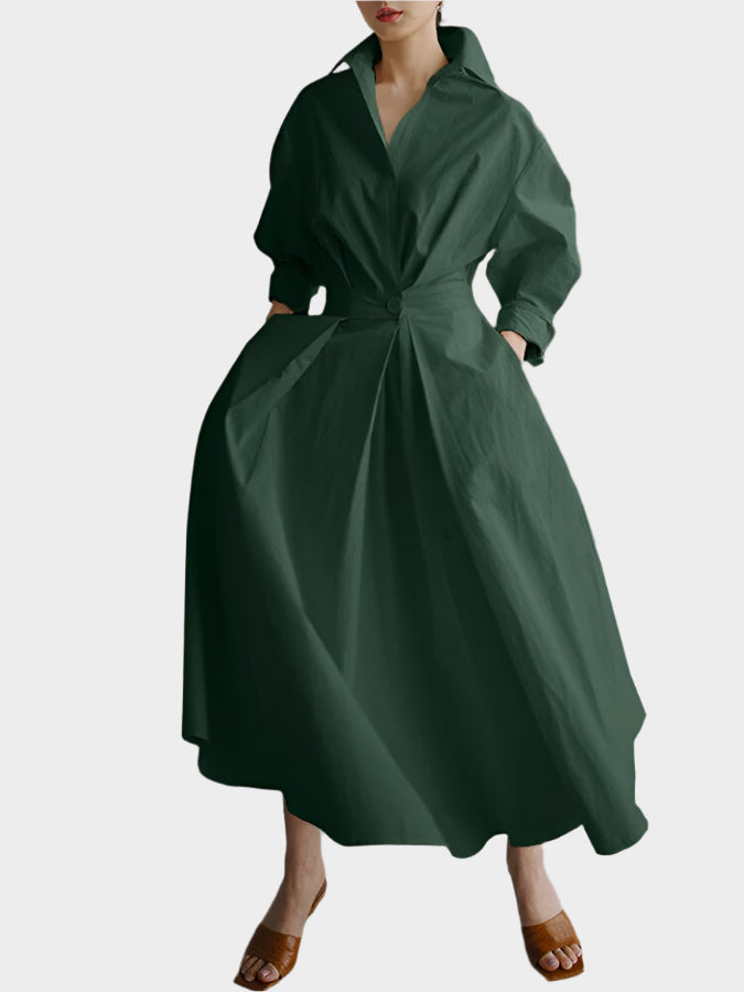 Elegante abito a trapezio con colletto polo