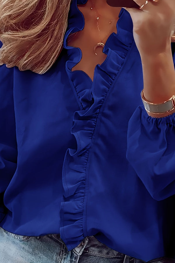 Cordelia | Blusa con scollo a V e volant