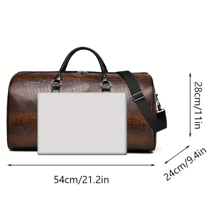 Lucas™ - Borsa da viaggio con motivo coccodrillo vintage
