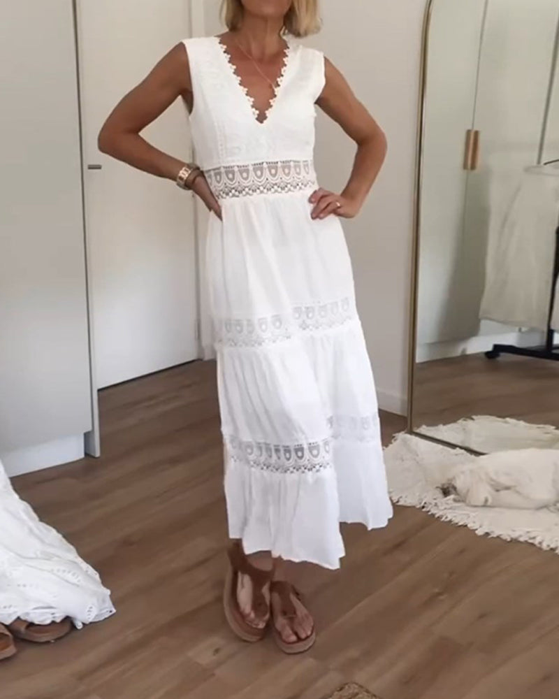 Eleni | Vestito elegante con pizzo e scollo a V