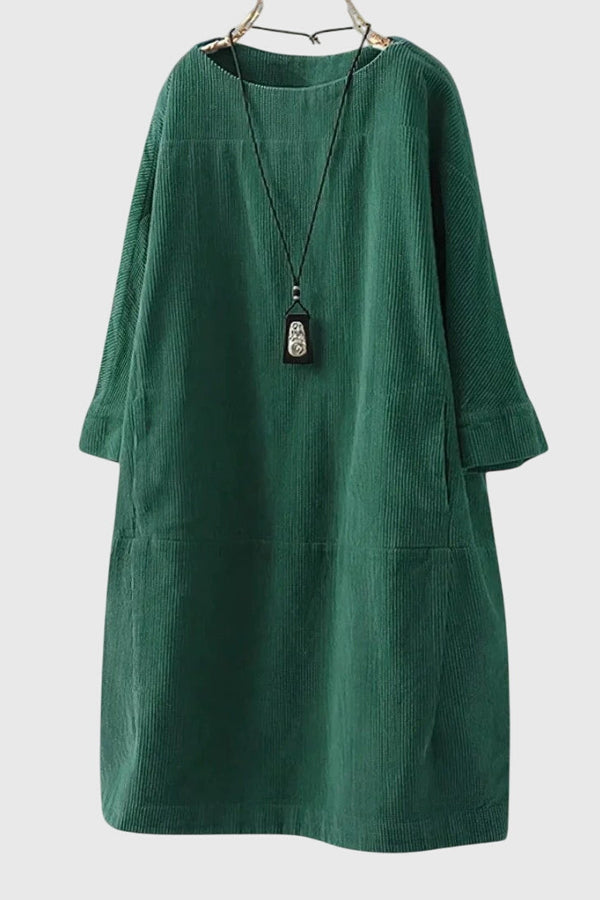 Grace | Abito midi in velluto a coste rilassato