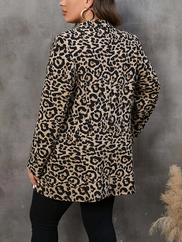 Olivia™ - Elegante blazer con motivo leopardato in taglie forti