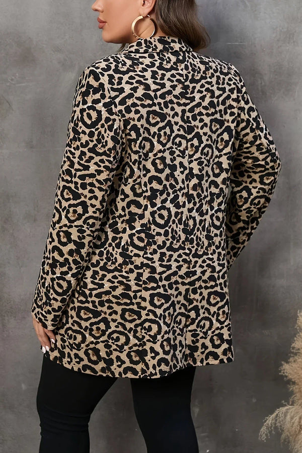 Olivia™ - Elegante blazer con motivo leopardato in taglie forti