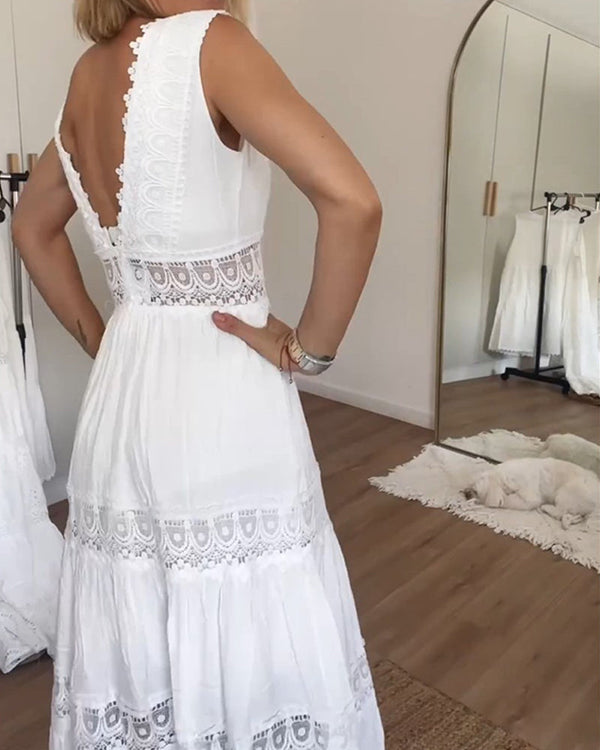 Eleni | Vestito elegante con pizzo e scollo a V
