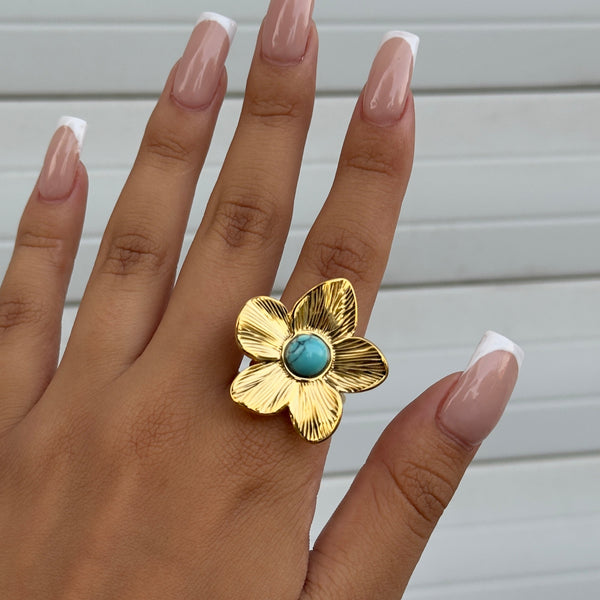 Anello regolabile a fiore di dalia