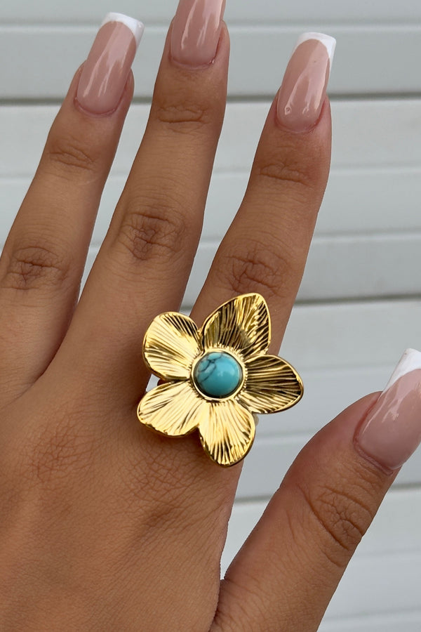 Anello regolabile a fiore di dalia