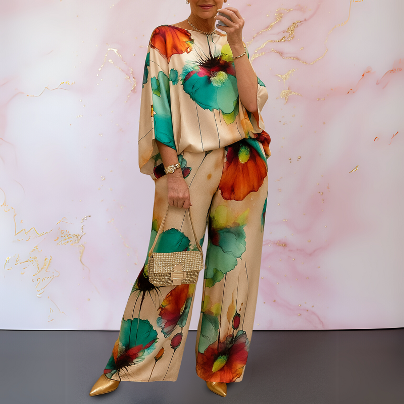 Moniek™ | Completo da donna in due pezzi in raso