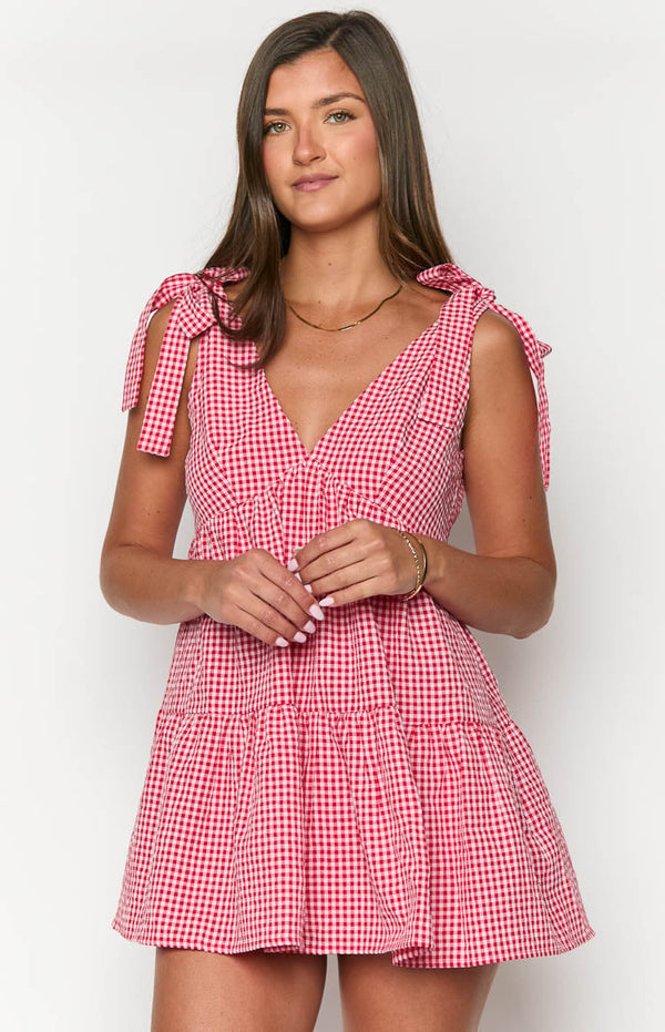 Vestitino Mini a Quadretti Rossi Angel Girl