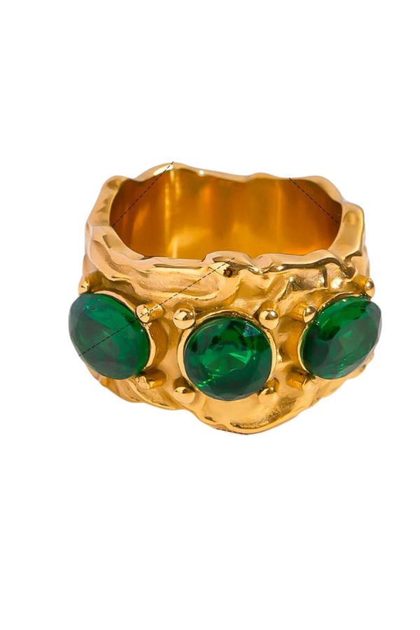 Anello Chunky Dune Smeraldo