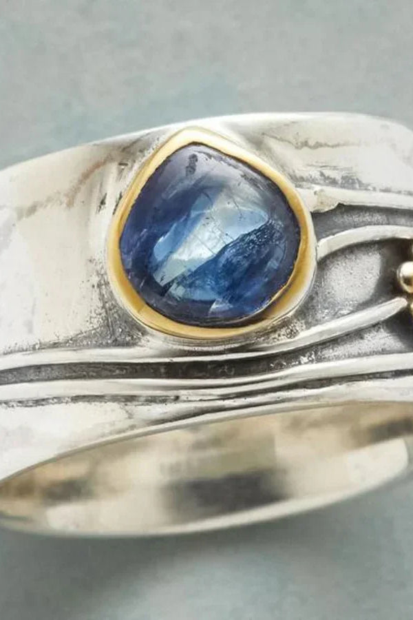 Anello da meditazione con pietra preziosa bohemien | Oro bianco