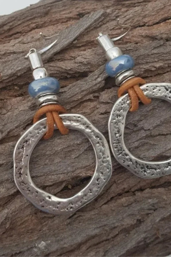 Orecchini Antichi Boho Cerchio Argento | Oro Bianco