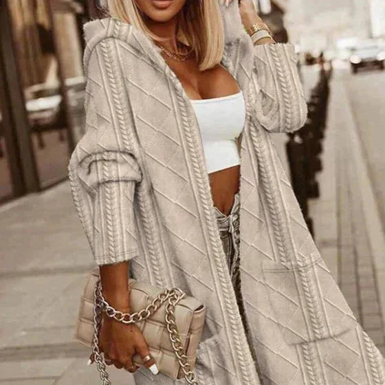 Johani | Cardigan con cappuccio a lunghezza estesa