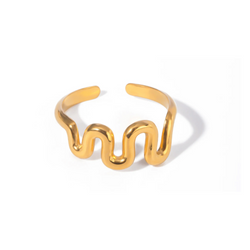 Anello a scanalatura dorata