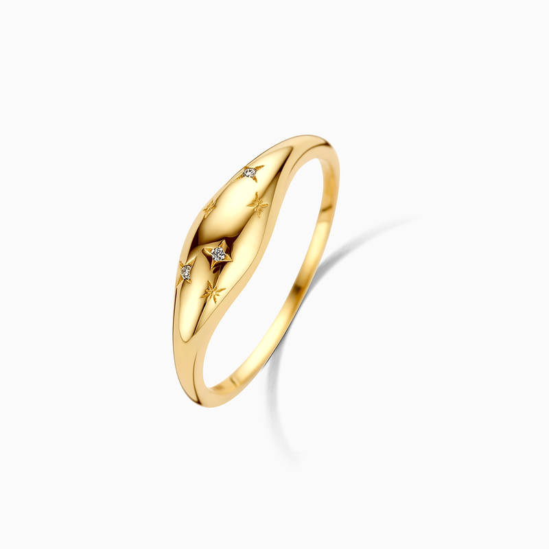 Anello a cupola di diamante | Oro