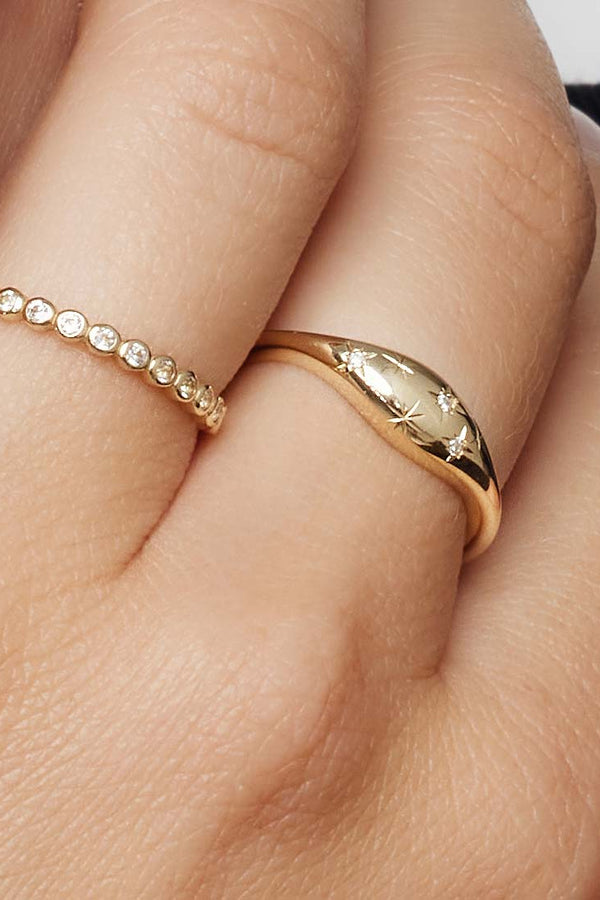 Anello a cupola di diamante | Oro