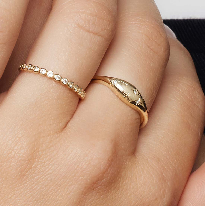 Anello a cupola di diamante | Oro