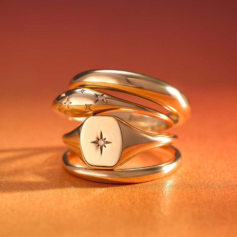 Anello a cupola di diamante | Oro