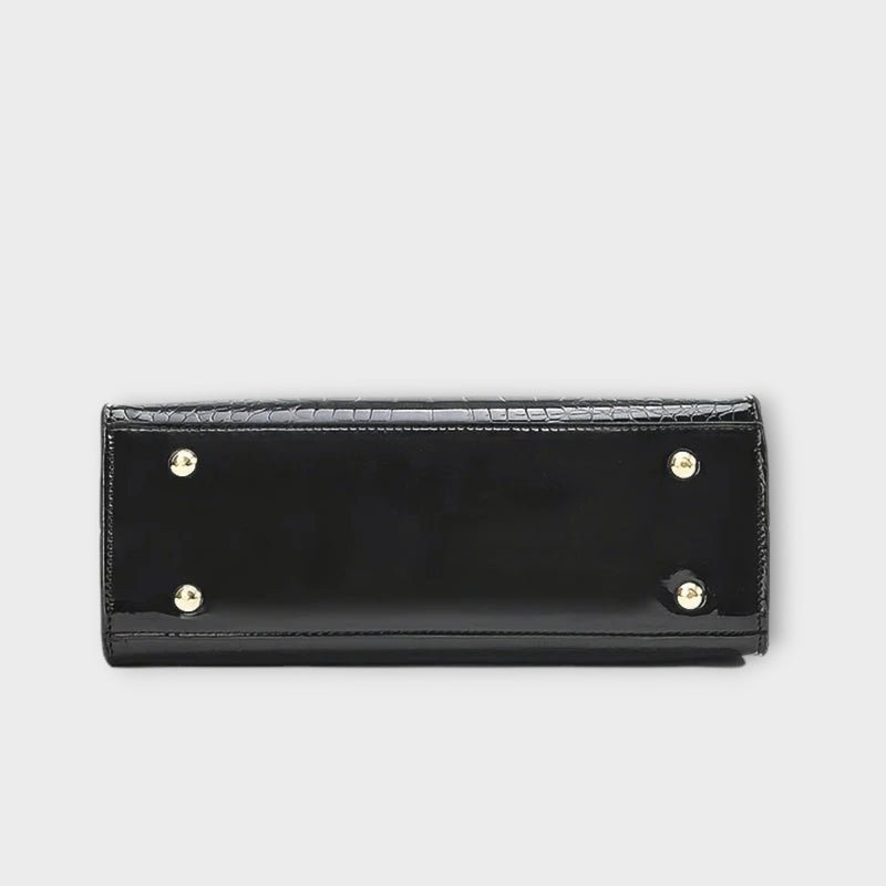 Borsa in coccodrillo lucida fatta a mano