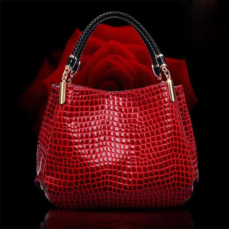 Isabella™ Eleganza duratura | Elegante borsa a mano con motivo coccodrillo 